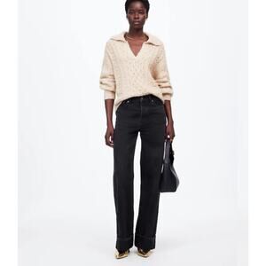 NWT Madewell Low-Slung Baggy Jeans Size 33 Black Sold Out Online Retail $148